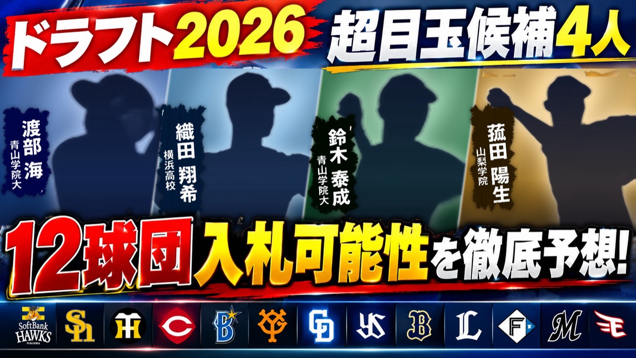 【ドラフト2026】超目玉候補4人に12球団はどう動く？48通りを星4段階で評価